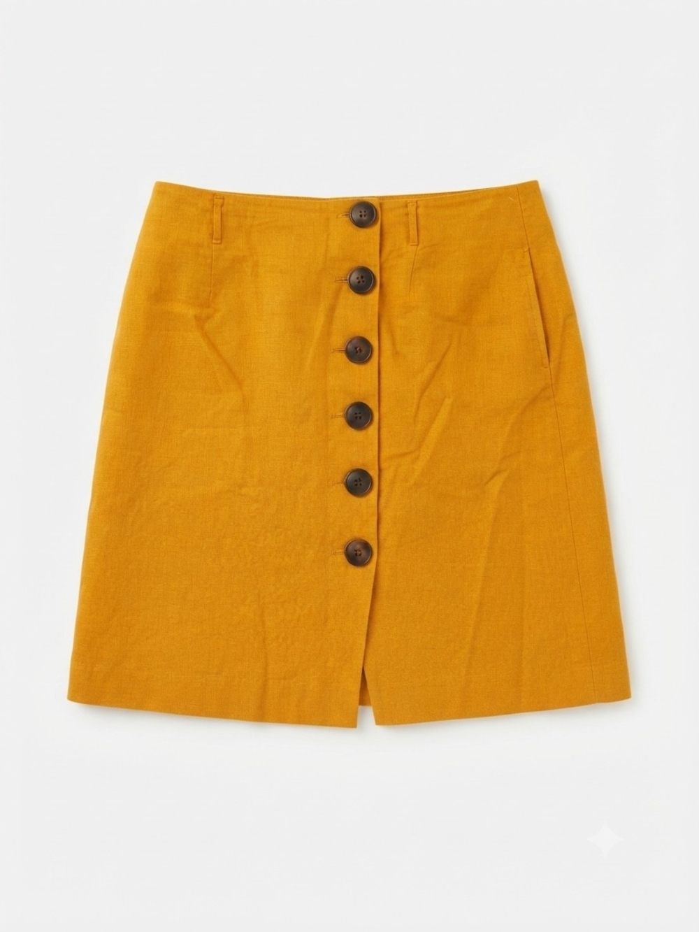 Boden Mustard Button-Front Mini Skirt Size 8